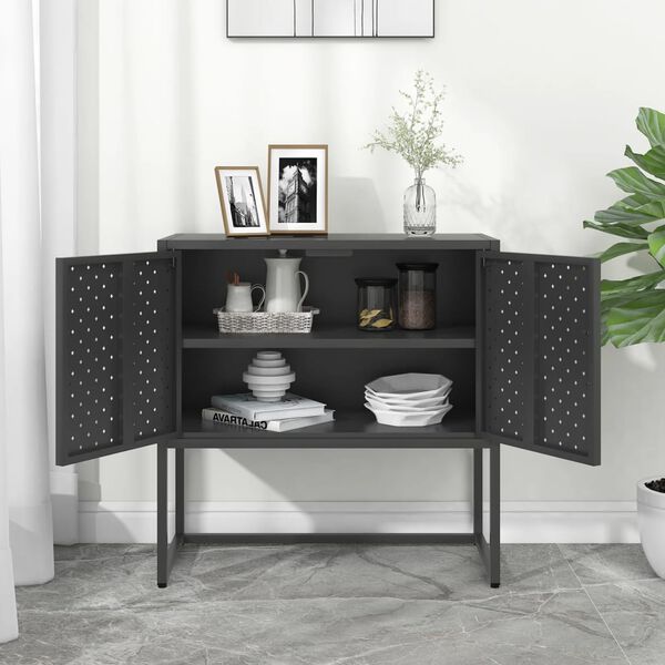 vidaXL Μπουφές Ανθρακί 75 x 35 x 75 εκ. από Ατσάλι