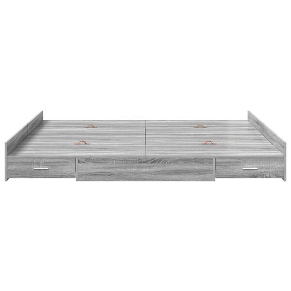 vidaXL Κρεβάτι με αποθηκευτικό χώρο Γκρι sonoma 180 x 200 cm