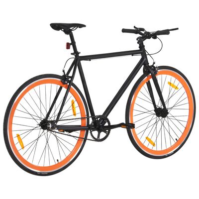 vidaXL Ποδήλατο Μονής Ταχύτητας Μαύρο και Πορτοκαλί 700c 59 εκ.