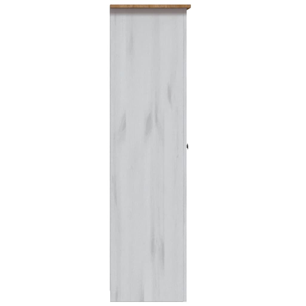 vidaXL Ντουλάπα Τρίφυλλη Λευκή 118x50x171,5εκ Ξύλο Πεύκου Σειρά Panama