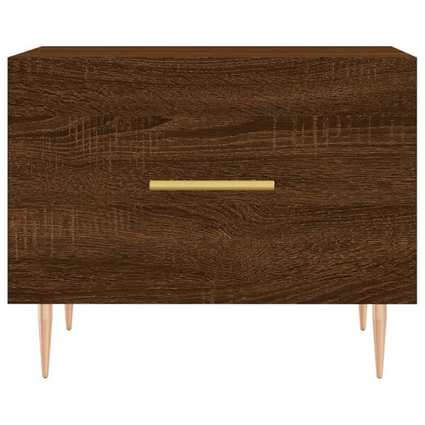 vidaXL Τραπεζάκια Σαλονιού 2 τεμ Brown Oak 50x50x40 εκ Επεξ. Ξύλο