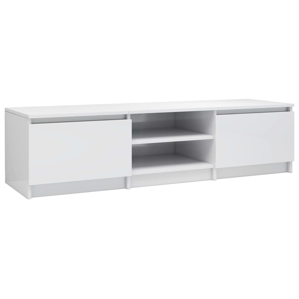 vidaXL Έπιπλο Τηλεόρασης Γυαλιστερό Λευκό 140x40x35,5 εκ. Επεξ. Ξύλο