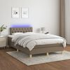 vidaXL &Kappa;&rho;&epsilon;&beta;ά&tau;&iota; Boxspring &mu;&epsilon; &Sigma;&tau;&rho;ώ&mu;&alpha; & LED Taupe 120x200 &epsilon;&kappa;. &Upsilon;&phi;&alpha;&sigma;&mu;ά&tau;&iota;&nu;&omicron;