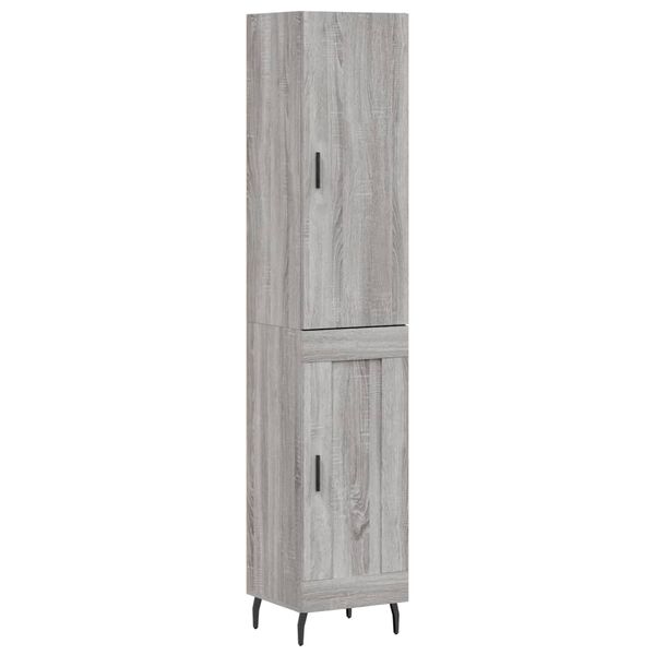 vidaXL Μπουφές Sonoma Γκρι 34,5 x 34 x 180 εκ. από Επεξεργασμένο Ξύλο