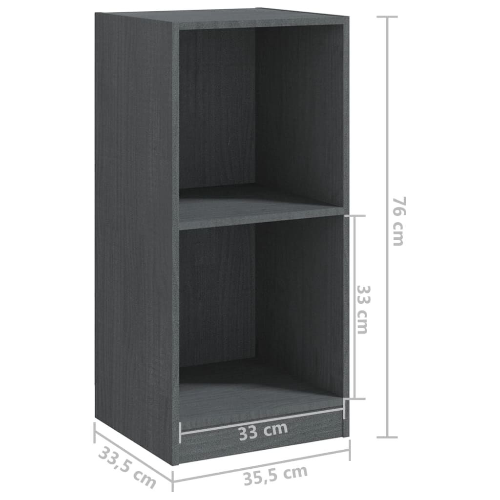 vidaXL Βοηθητικό Ντουλάπι Γκρι 35,5 x 33,5 x 76 εκ. Μασίφ Ξύλο Πεύκου
