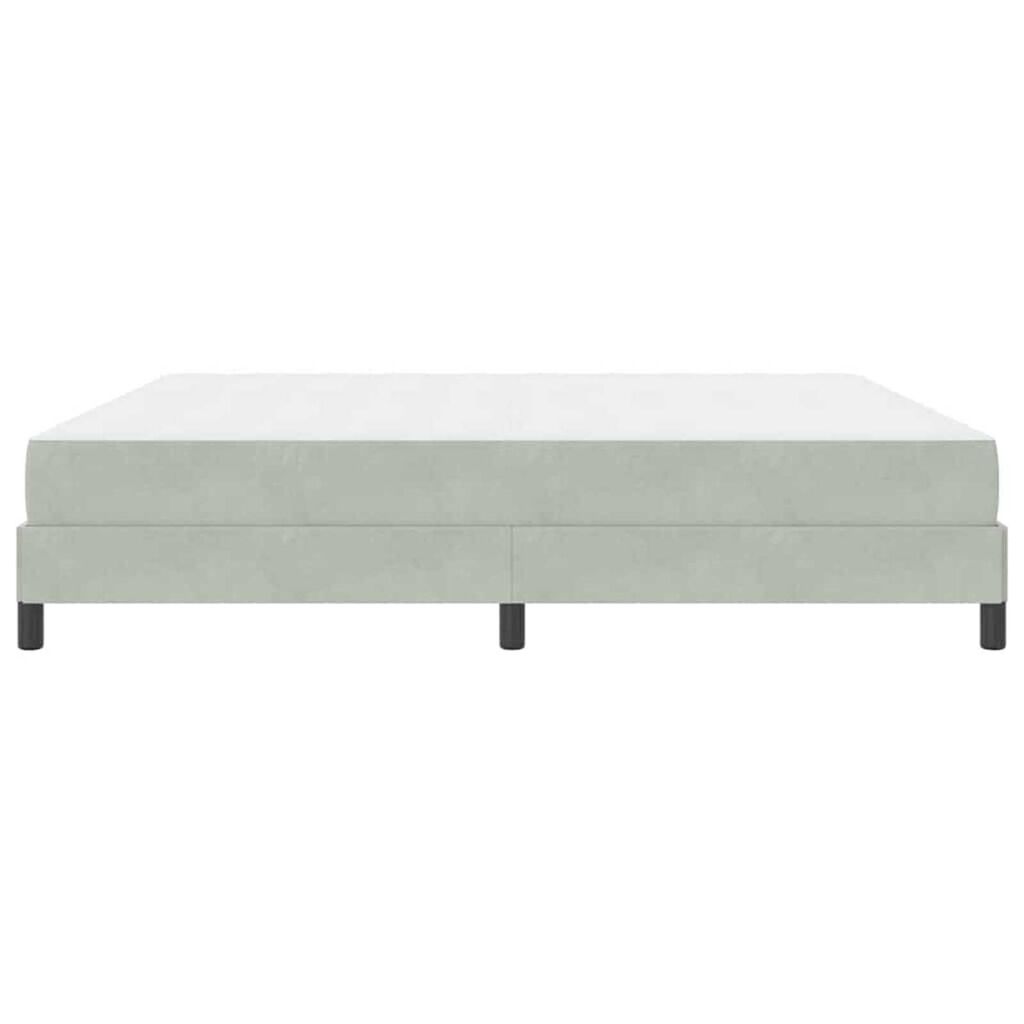 vidaXL Κρεβάτι box spring με στρώμα Ανοιχτό γκρι 200 x 200 cm Βελούδο