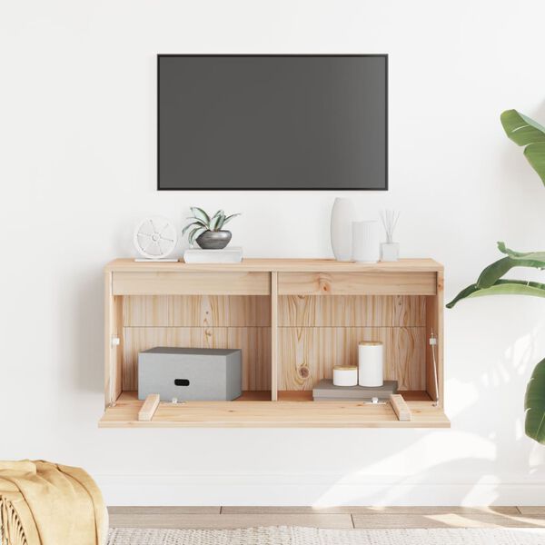 vidaXL Ντουλάπι Τοίχου 80 x 30 x 35 εκ. από Μασίφ Ξύλο Πεύκου