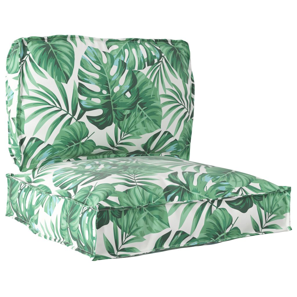 vidaXL Σετ Μαξιλαριών Πάγου Floral 2 pcs Μοτίβο φύλλων 70 x 70 x 12 cm