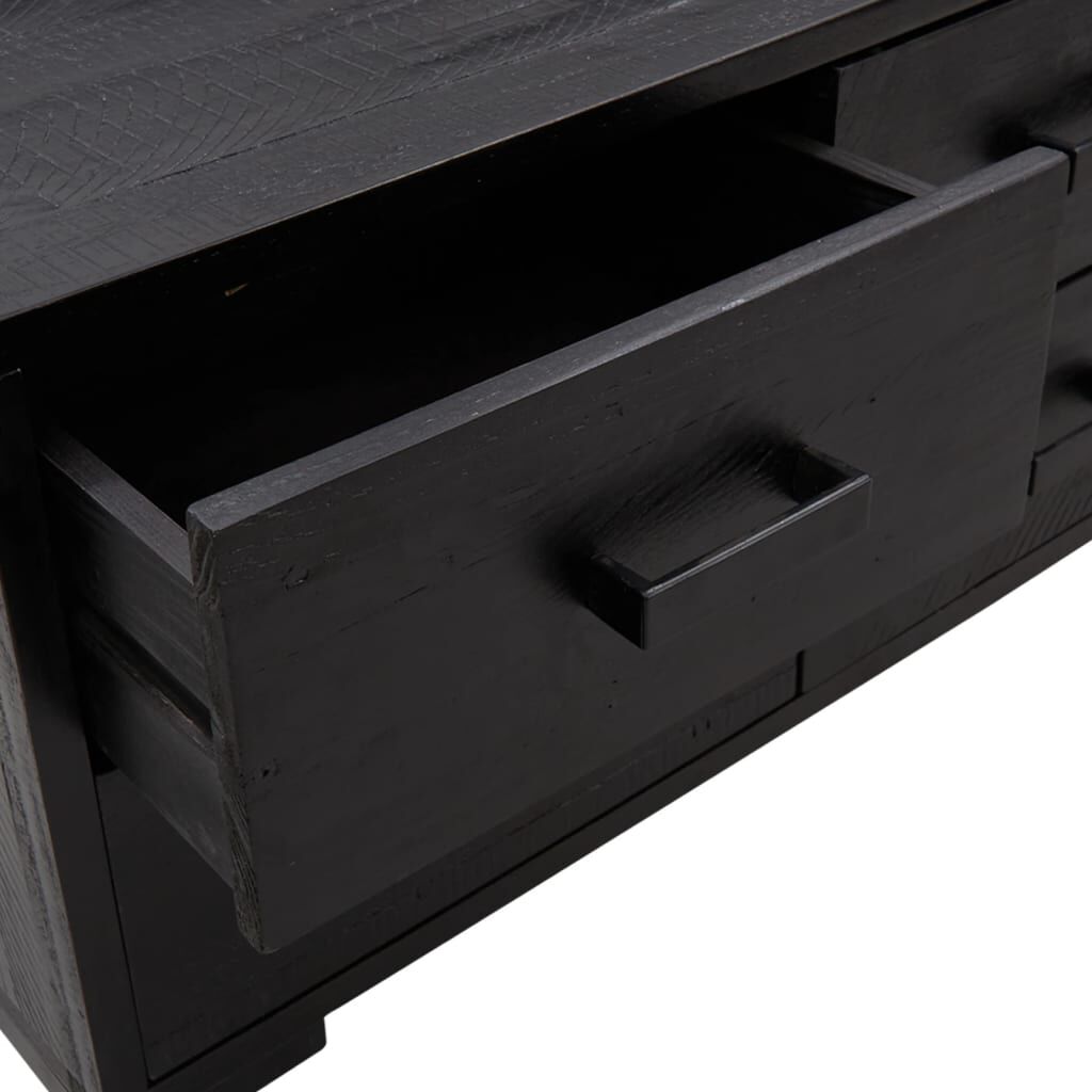 vidaXL Ντουλάπι Αποθήκευσης Μαύρο 110x30x45 εκ. από Μασίφ Ξύλο Πεύκου