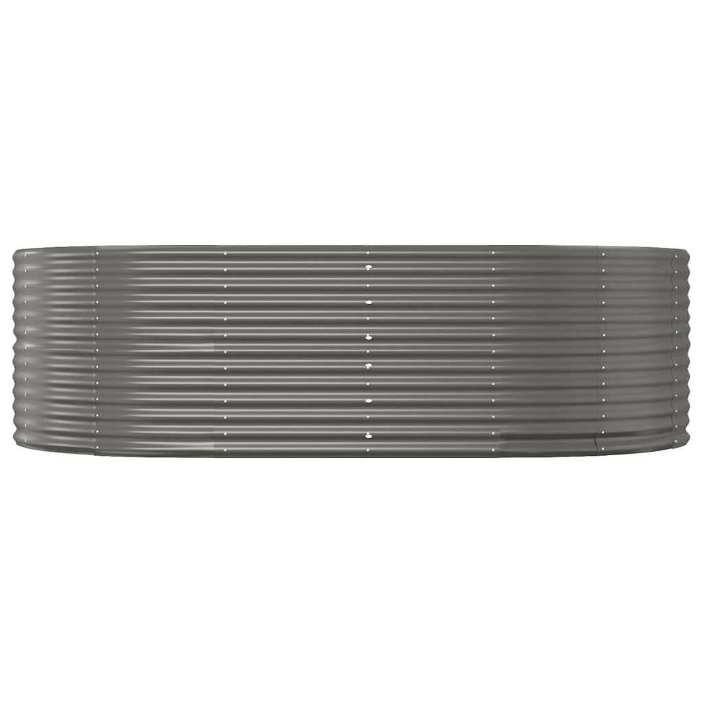 vidaXL Ζαρντινιέρα Γκρι 212x140x68 εκ. Ατσάλι Με Ηλεκτρ. Βαφή Πούδρας