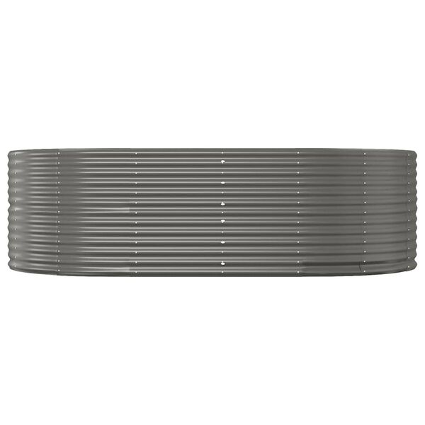 vidaXL Ζαρντινιέρα Γκρι 212x140x68 εκ. Ατσάλι Με Ηλεκτρ. Βαφή Πούδρας