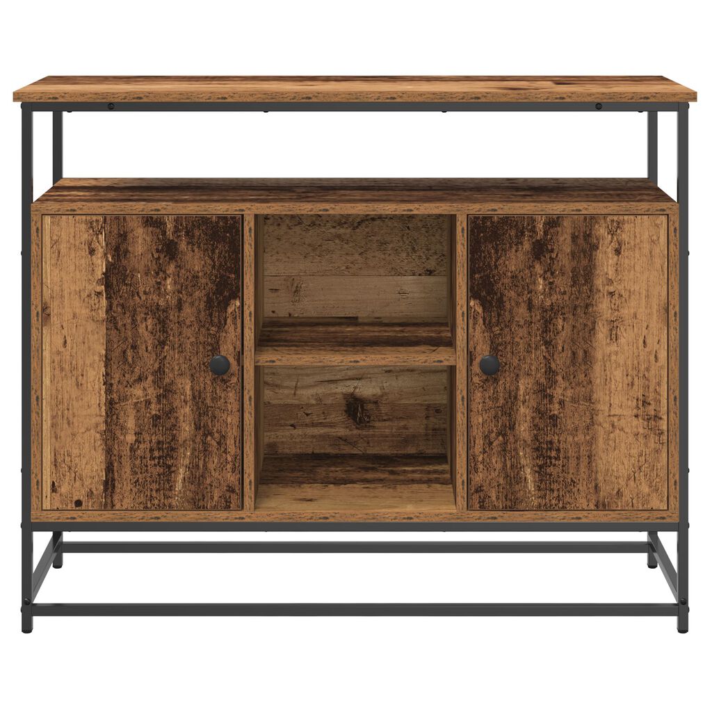 vidaXL Μπουφές Παλιού Ξύλου 100x35x80 εκ. Κατασκευασμένο από MDF και Ψηλό Μέταλλο