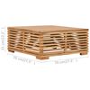 vidaXL Σετ Τραπέζι Κήπου & Υποπόδιο Μασίφ Ξύλο Teak με Κρεμ Μαξιλάρι