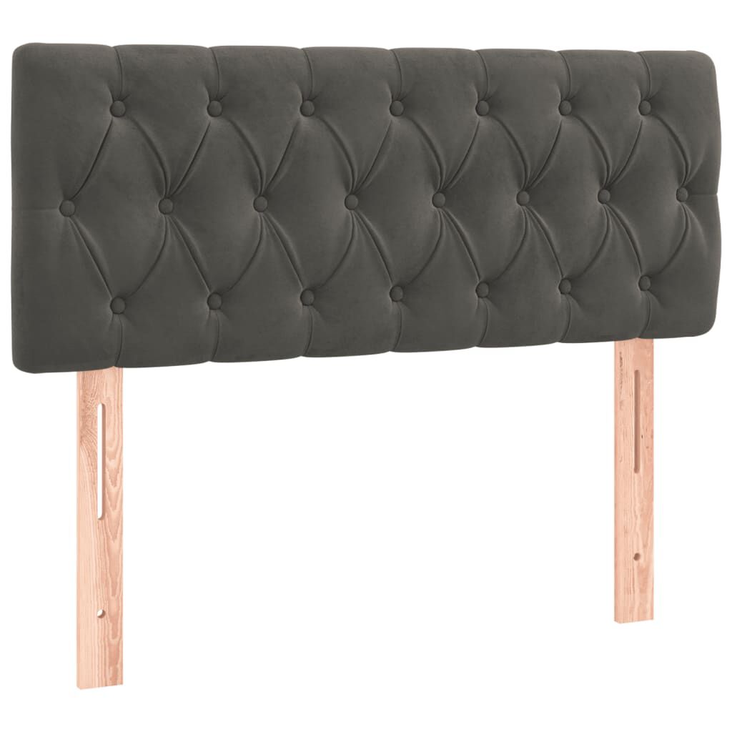 vidaXL Κρεβάτι Boxspring με Στρώμα Σκούρο Γκρι 120x200 εκ. Βελούδινο