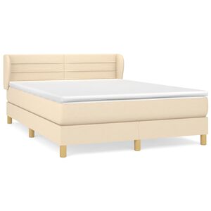 vidaXL &Kappa;&rho;&epsilon;&beta;ά&tau;&iota; Boxspring &mu;&epsilon; &Sigma;&tau;&rho;ώ&mu;&alpha; &Kappa;&rho;&epsilon;&mu; 140x200 &epsilon;&kappa;. &Upsilon;&phi;&alpha;&sigma;&mu;ά&tau;&iota;&nu;&omicron;