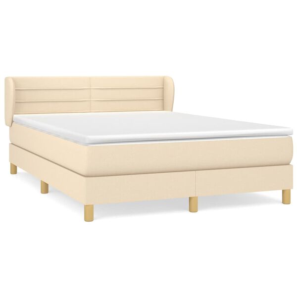 vidaXL &Kappa;&rho;&epsilon;&beta;ά&tau;&iota; Boxspring &mu;&epsilon; &Sigma;&tau;&rho;ώ&mu;&alpha; &Kappa;&rho;&epsilon;&mu; 140x200 &epsilon;&kappa;. &Upsilon;&phi;&alpha;&sigma;&mu;ά&tau;&iota;&nu;&omicron;