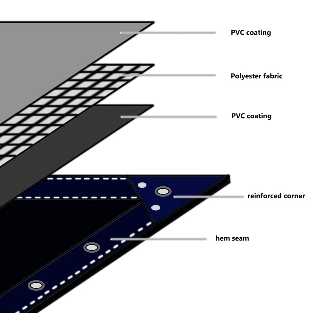 vidaXL Μουσαμάς 650 γρ./μ.² Γκρι 3 x 5 μ.