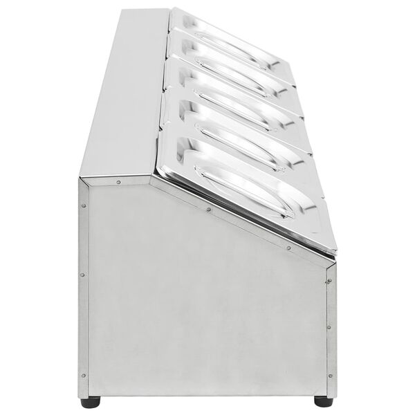 vidaXL &Beta;ά&sigma;&eta; &gamma;&iota;&alpha; &Lambda;&epsilon;&kappa;ά&nu;&epsilon;&sigmaf; Gastronorm &mu;&epsilon; 5 &Sigma;&kappa;&epsilon;ύ&eta; GN 1/6 &Alpha;&nu;&omicron;&xi;&epsilon;ί&delta;&omega;&tau;&omicron; &Alpha;&tau;&sigma;ά&lambda;&iota;