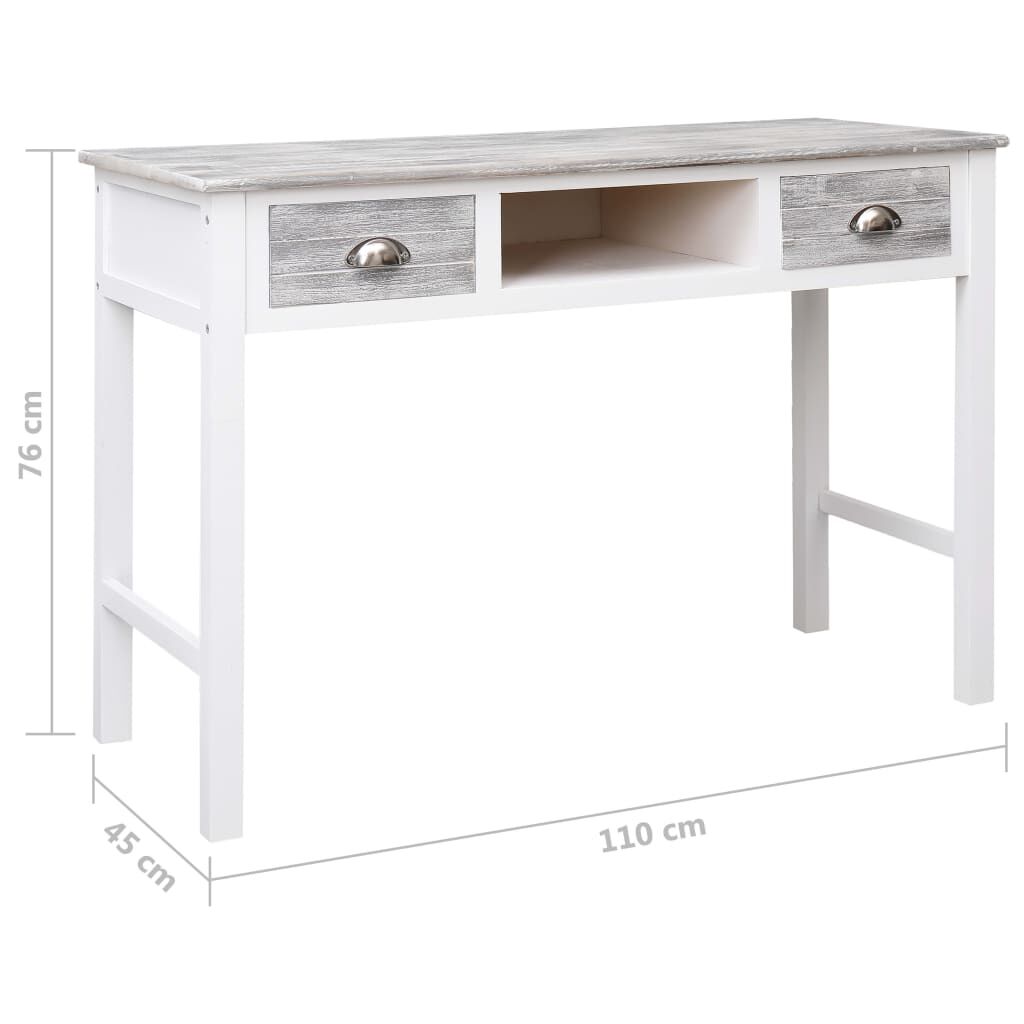 vidaXL Γραφείο Γκρι 110 x 45 x 76 εκ. Ξύλινο