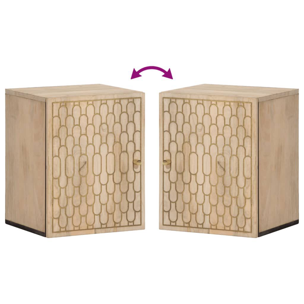 vidaXL Ντουλάπι Μπάνιου Επιτοίχιο 38x33x48 εκ. από Μασίφ Ξύλο Μάνγκο