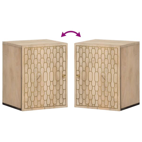 vidaXL Ντουλάπι Μπάνιου Επιτοίχιο 38x33x48 εκ. από Μασίφ Ξύλο Μάνγκο