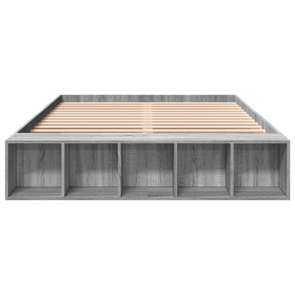 vidaXL Πλαίσιο Κρεβατιού Γκρι Sonoma 150x200 εκ. Επεξεργασμένο Ξύλο