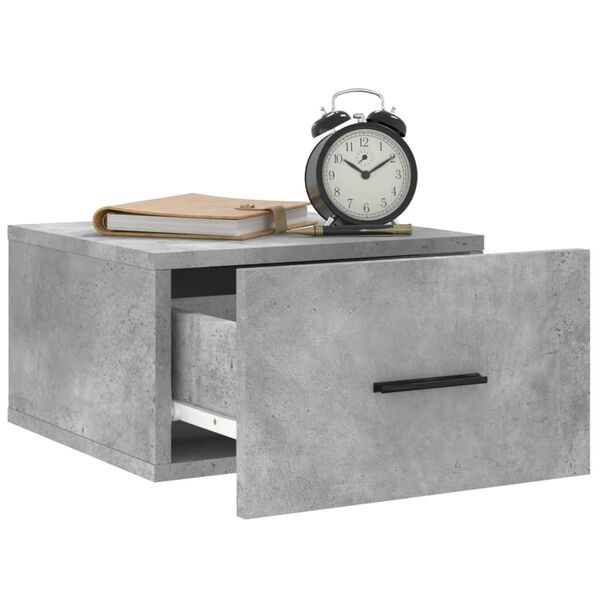 vidaXL Κομοδίνο Επιτοίχιο Γκρι Σκυροδέματος 35 x 35 x 20 εκ.