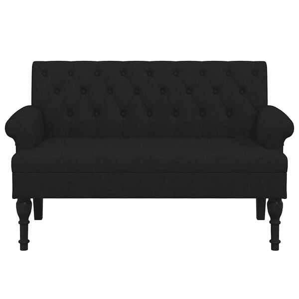 vidaXL Παγκάκι με Πλάτη Μαύρο 120 x 62 x 75,5 εκ. Υφασμάτινο