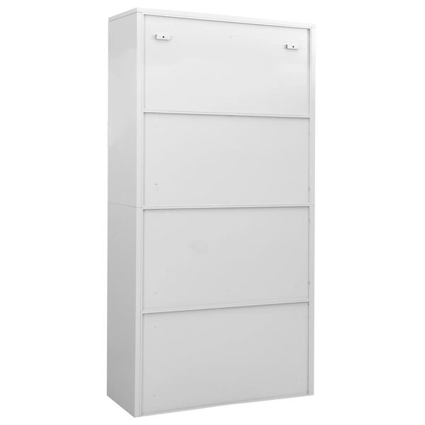 vidaXL Ντουλάπα Γραφείου 90 x 40 x 180 εκ. Ανοιχτό Γκρι Ατσάλινη