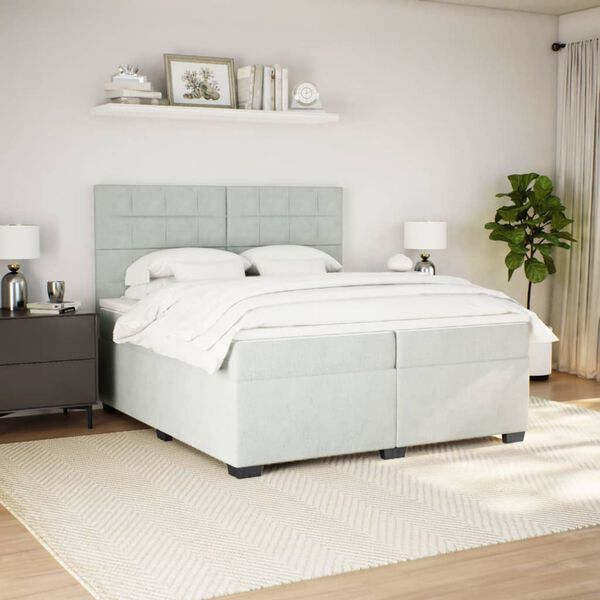 vidaXL &Kappa;&rho;&epsilon;&beta;ά&tau;&iota; Boxspring &mu;&epsilon; &Sigma;&tau;&rho;ώ&mu;&alpha; &Alpha;&nu;&omicron;&iota;&chi;&tau;ό &Gamma;&kappa;&rho;&iota; 200x200 &epsilon;&kappa;. &Beta;&epsilon;&lambda;&omicron;ύ&delta;&iota;&nu;&omicron;