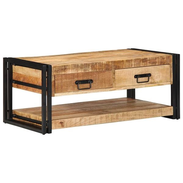 vidaXL Τραπεζάκι σαλονιού 90x50x38 cm Στερεό ακατέργαστο ξύλο Mango
