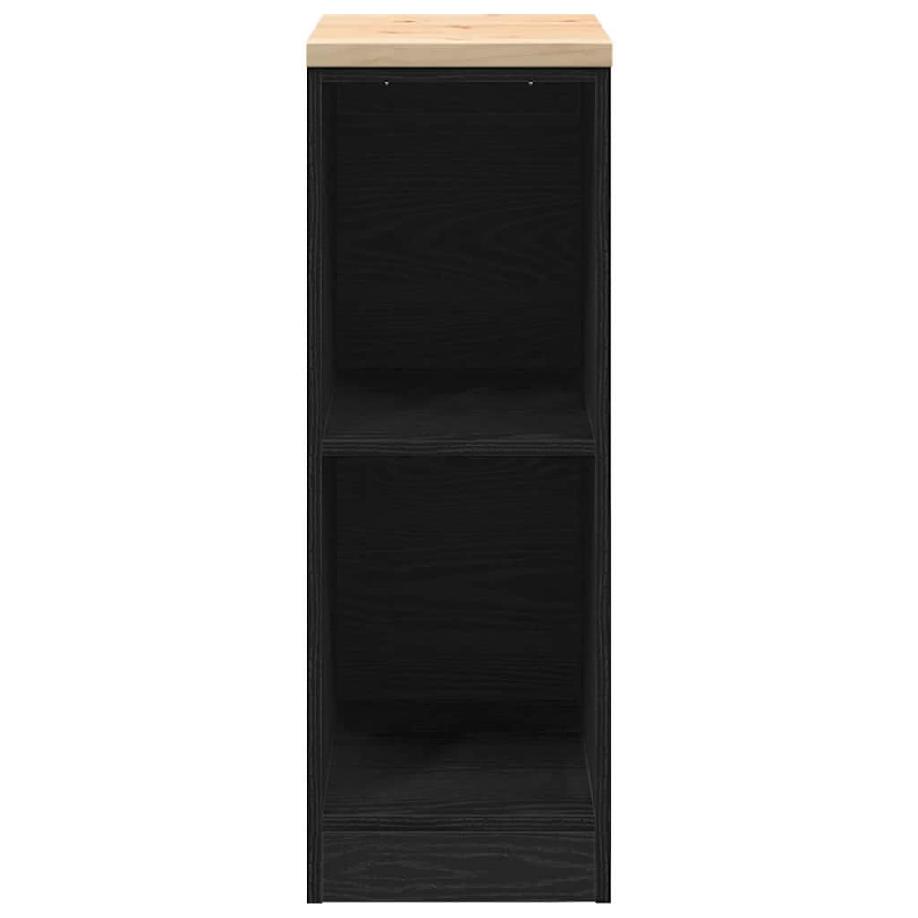 vidaXL ντουλάπι αποθήκευσης γκαράζ μαύρο 30x51x85 εκ μασίφ ξύλο πεύκο