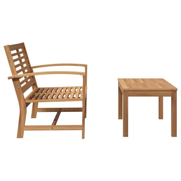 vidaXL Σετ Καναπέ Κήπου 2 pcs Καστανό Μασίφ ξύλο teak