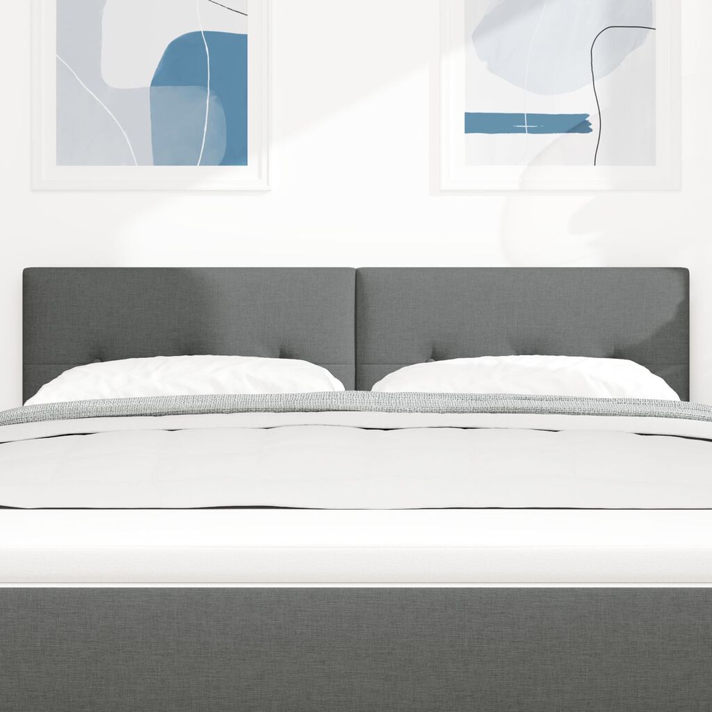 vidaXL LED Κεφαλάρι με Κουμπιά Σκοτεινό Γκρι 80 εκ Ύφασμα