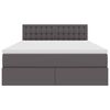 vidaXL Κρεβάτι Αποθήκης με στρώμα Γκρι 140 x 200 cm Τεχνητό Δέρμα