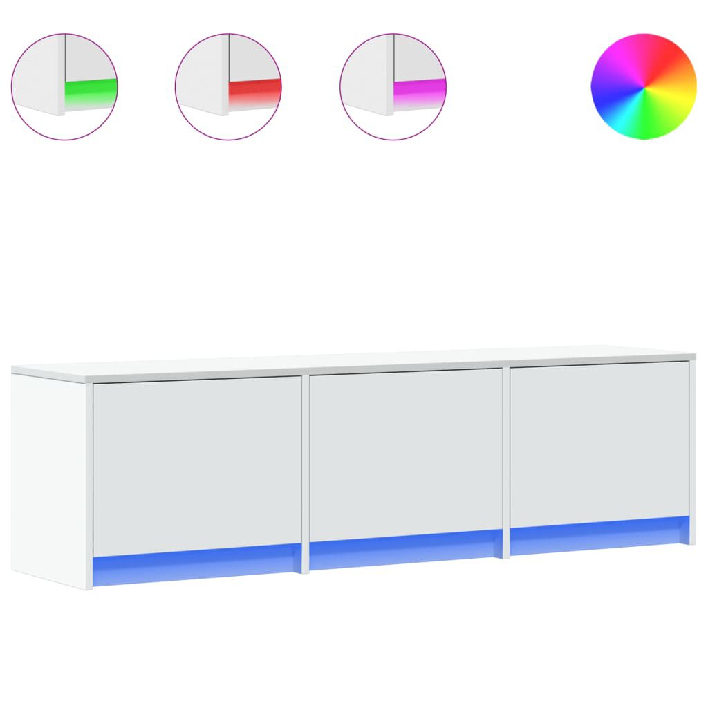 vidaXL Έπιπλο Τηλεόρασης με LED Λευκό 140x34x40 εκ. από Επεξ. Ξύλο
