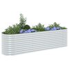 vidaXL Ζαρντινιέρα Υπερυψωμένη Ασημί 320x80x81 εκ. Γαλβανισμ. Χάλυβας