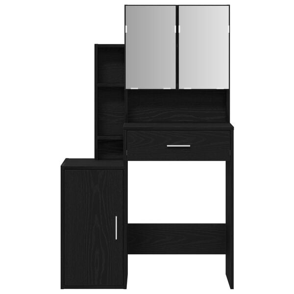 vidaXL Τραπέζι Μακιγιάζ με συρτάρι Μαύρη δρυς 80 x 35 x 132 εκ.