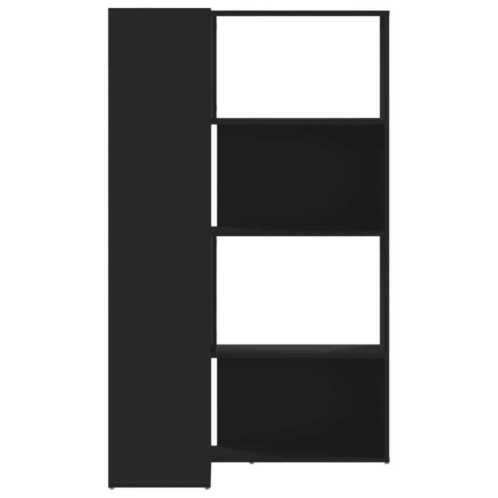 vidaXL Βιβλιοθήκη Γωνιακή 4 Επ. Μαύρο 85x85x140 εκ Επεξεργασμένο Ξύλο