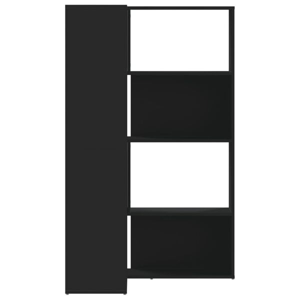 vidaXL Βιβλιοθήκη Γωνιακή 4 Επ. Μαύρο 85x85x140 εκ Επεξεργασμένο Ξύλο