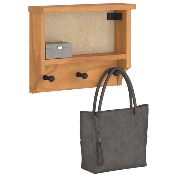 vidaXL Επίτοιχη κρεμάστρα παλτών SANDNES 45x12x35 εκ.Πεύκο μασίφ ξύλο