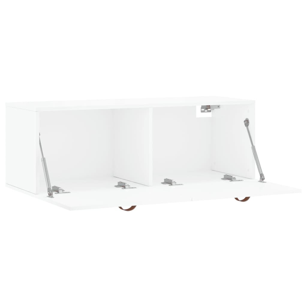vidaXL Ντουλάπι Τοίχου Γυαλ. Λευκό 100 x 36,5 x 35 εκ. Επεξεργ. Ξύλο