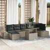 vidaXL Σετ Καναπέ Κήπου με αποθήκευση 8 pcs Ανοιχτό γκρι Πολυ ράταν