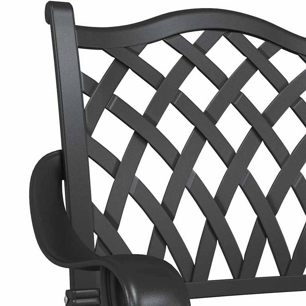 vidaXL Καρέκλα Κήπου 2 pcs Μαύρο 55 x 56.5 x 91εκ Αλουμίνιο