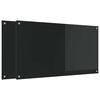vidaXL Πίσω Πάνελ Κουζίνας 2 pcs Μαύρο 110 x 60 cm σκληρυμένο γυαλί