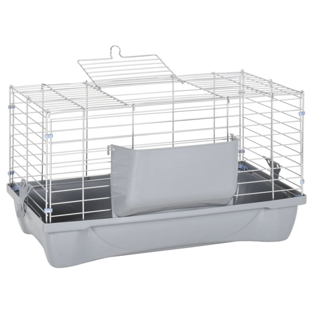 vidaXL Κλουβί Μικρών Ζώων Γκρι 58x32x31 εκ. Πολυπροπυλένιο & Μέταλλο