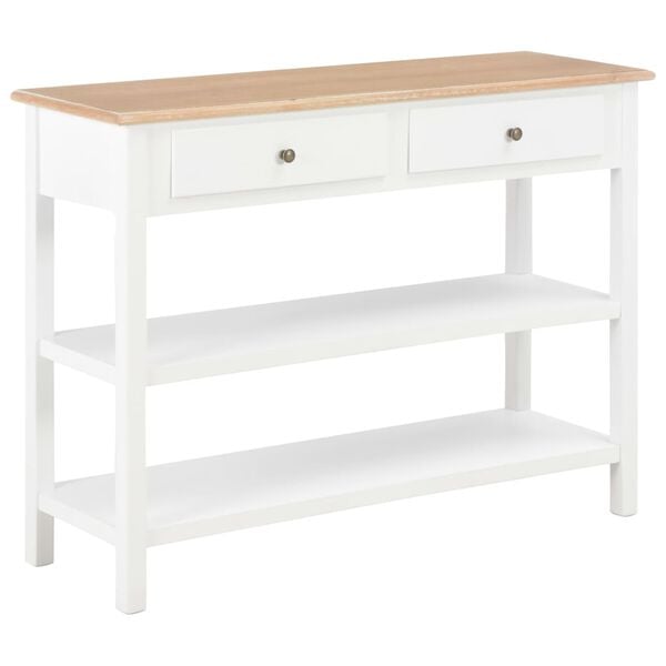 vidaXL Κονσόλα Λευκή 110 x 35 x 80 εκ. από MDF