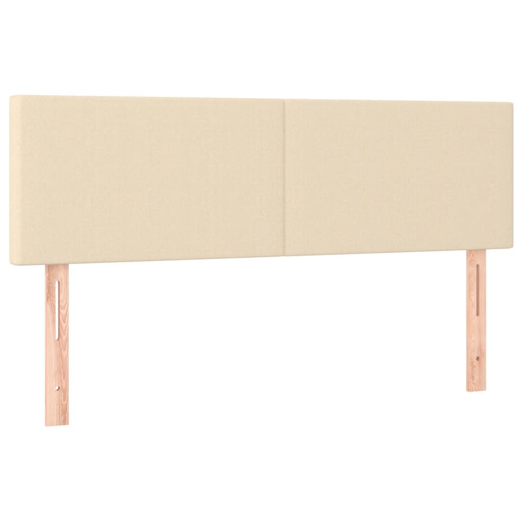 vidaXL Κρεβάτι Boxspring με Στρώμα Κρεμ 140x190 εκ. Υφασμάτινο