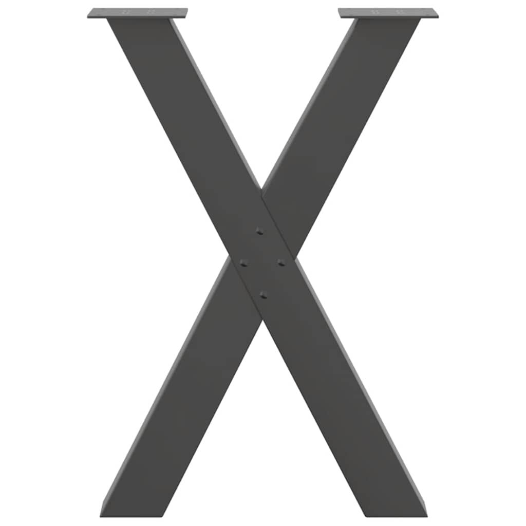 vidaXL Πόδια Τραπεζαρίας σε Σχήμα Χ 2 τεμ. Ανθρακί 50x(72-73) εκ. Ατσάλι