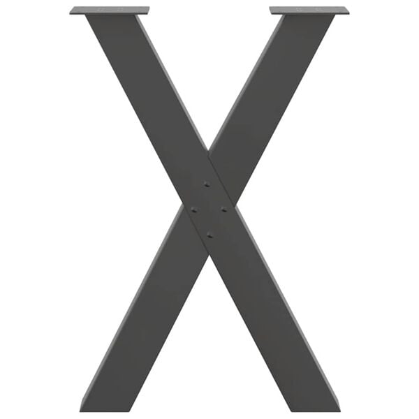 vidaXL Πόδια Τραπεζαρίας σε Σχήμα Χ 2 τεμ. Ανθρακί 50x(72-73) εκ. Ατσάλι